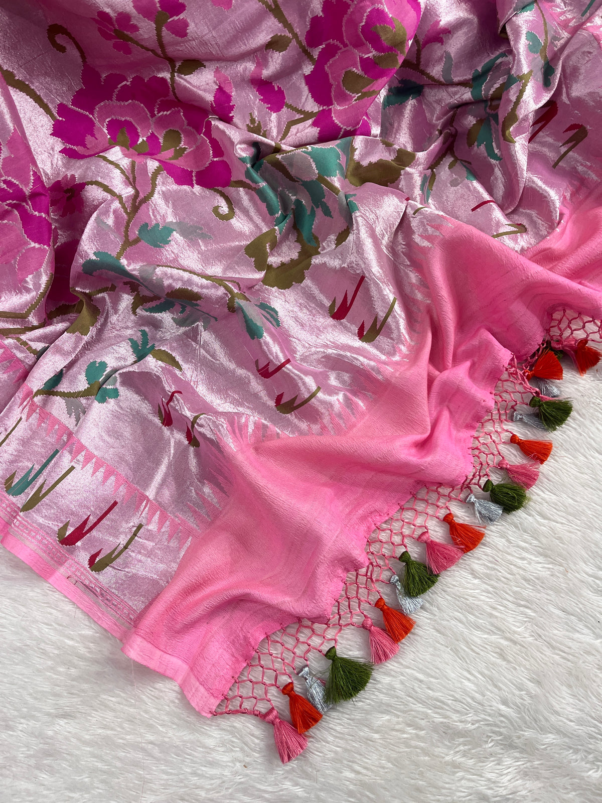 Pure Tussar Georgette Saree￼