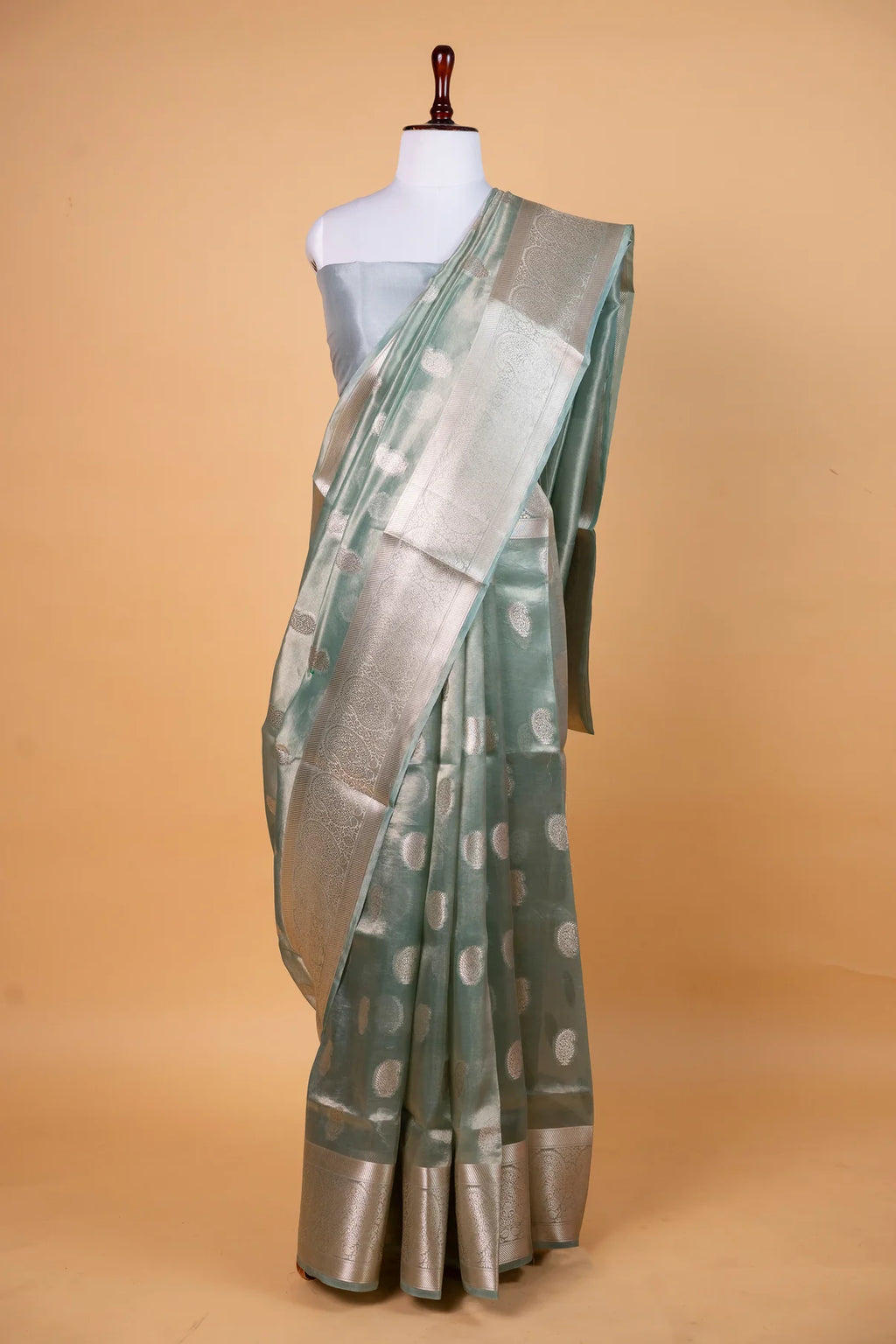Banarasi Pure Tissue Silk Saree in Soft Sea Green
