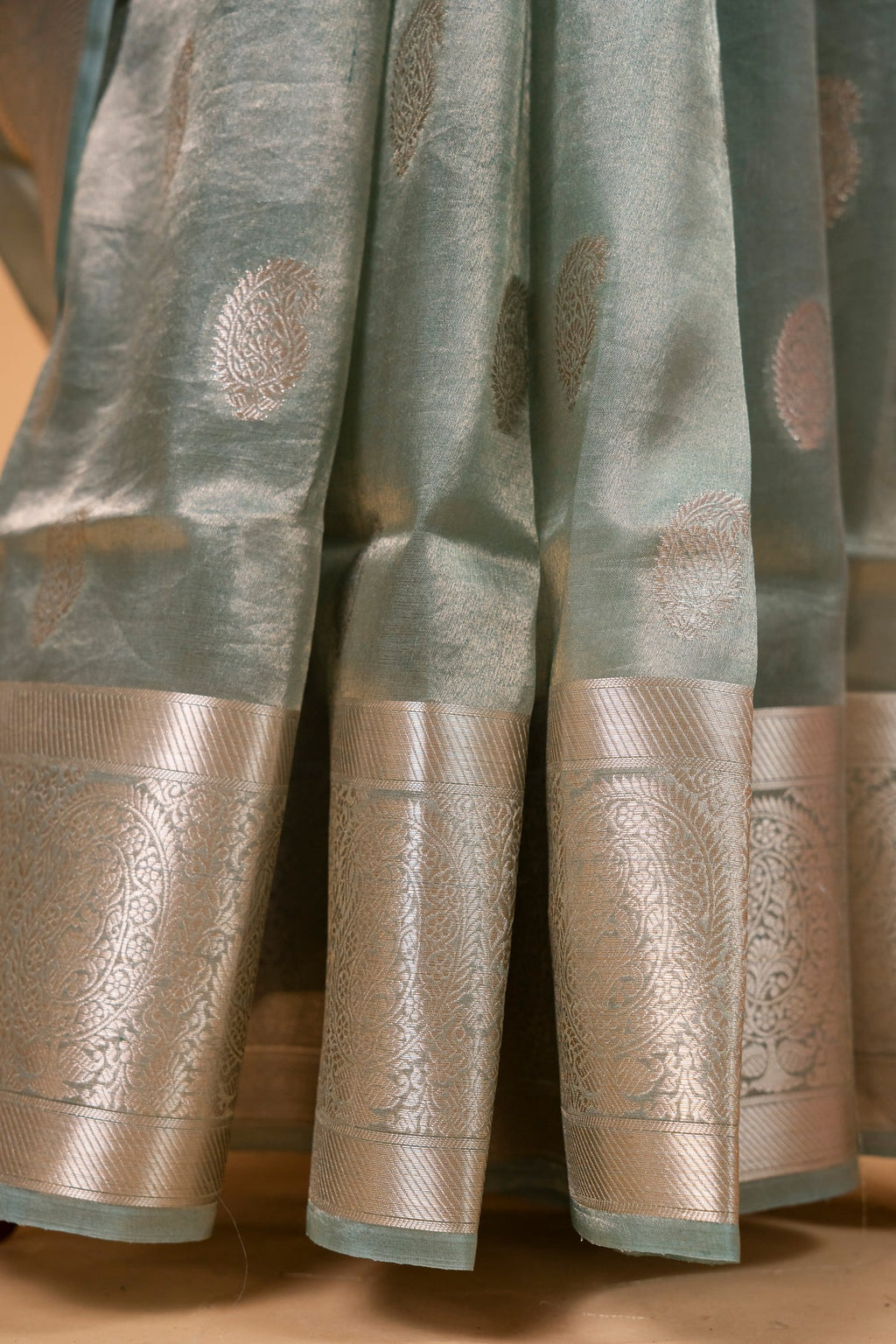 Banarasi Pure Tissue Silk Saree in Soft Sea Green