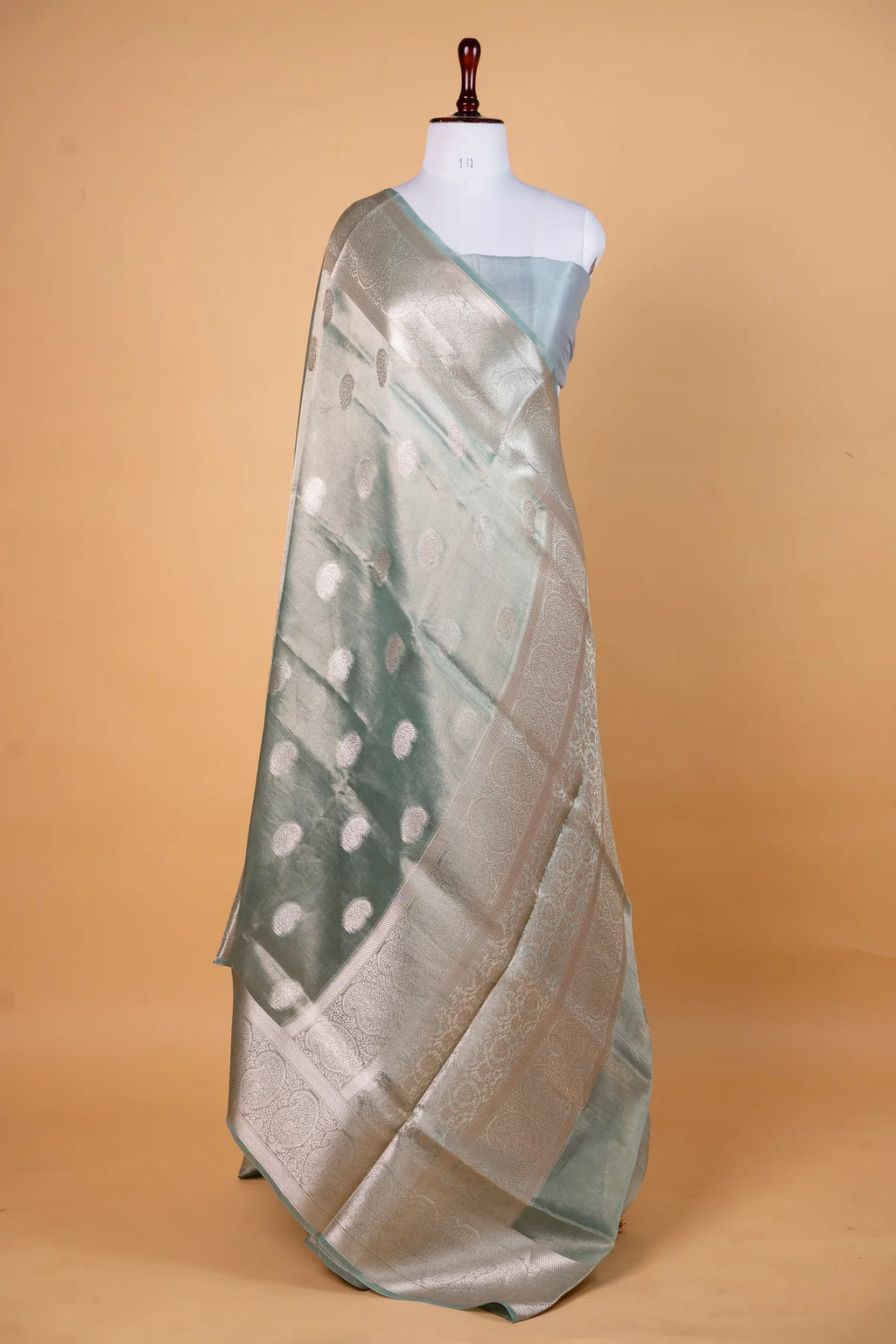 Banarasi Pure Tissue Silk Saree in Soft Sea Green
