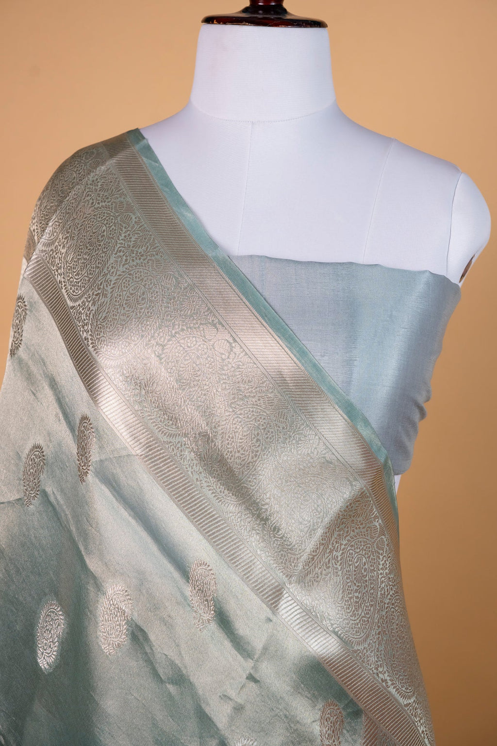 Banarasi Pure Tissue Silk Saree in Soft Sea Green