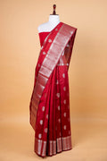 Rea Pure Chiniya Silk Saree In Silver Zari Accents