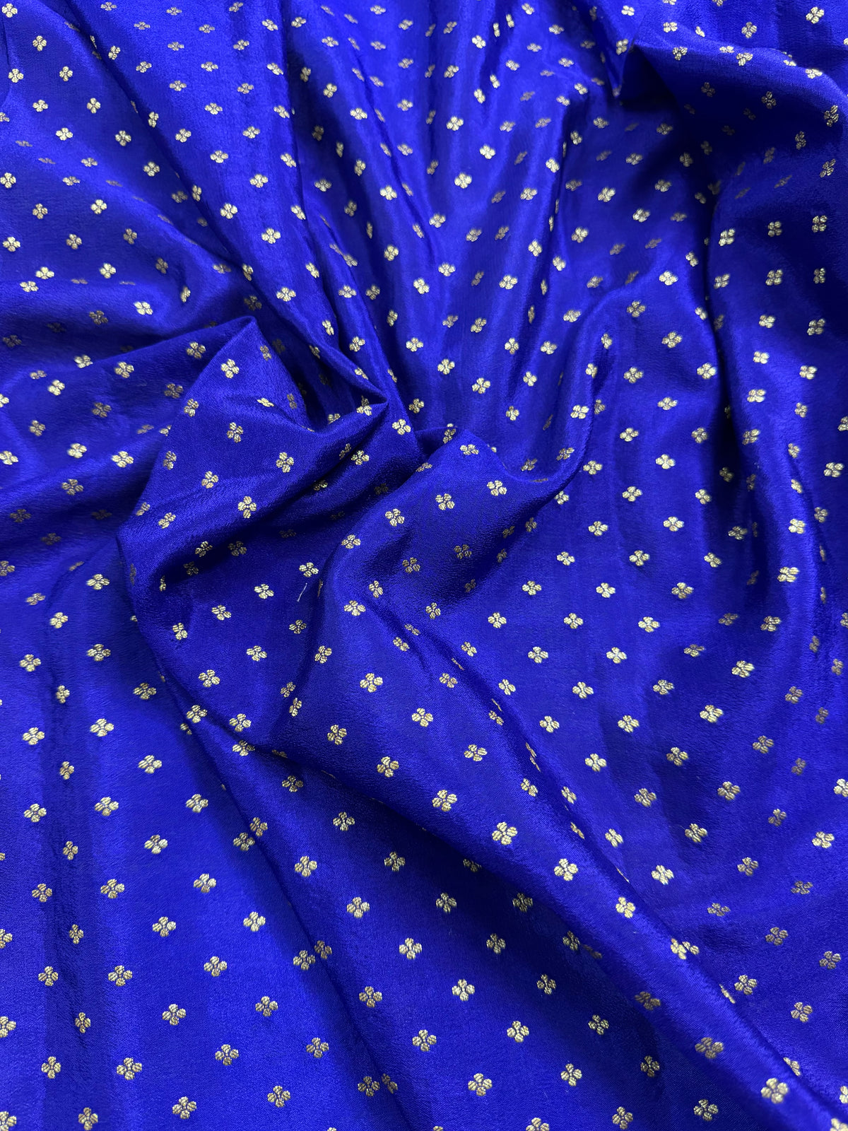 Green & Royal Blue Pure Khaddi Crap Silk Banarasi Saree