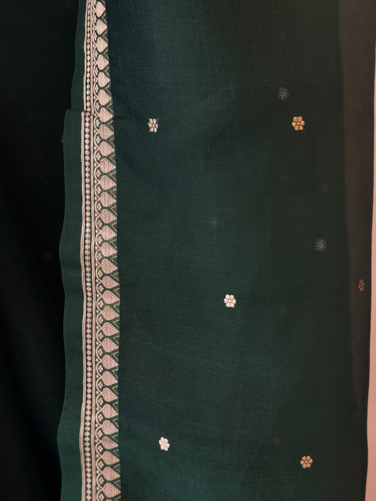 Bottal Green Pure Kora Organza Silk Banarasi Saree